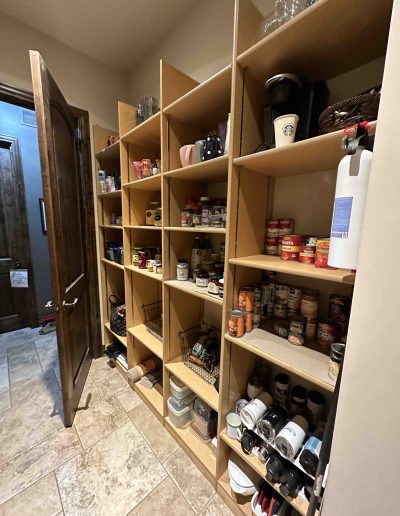 View 3 of pantry after organization.